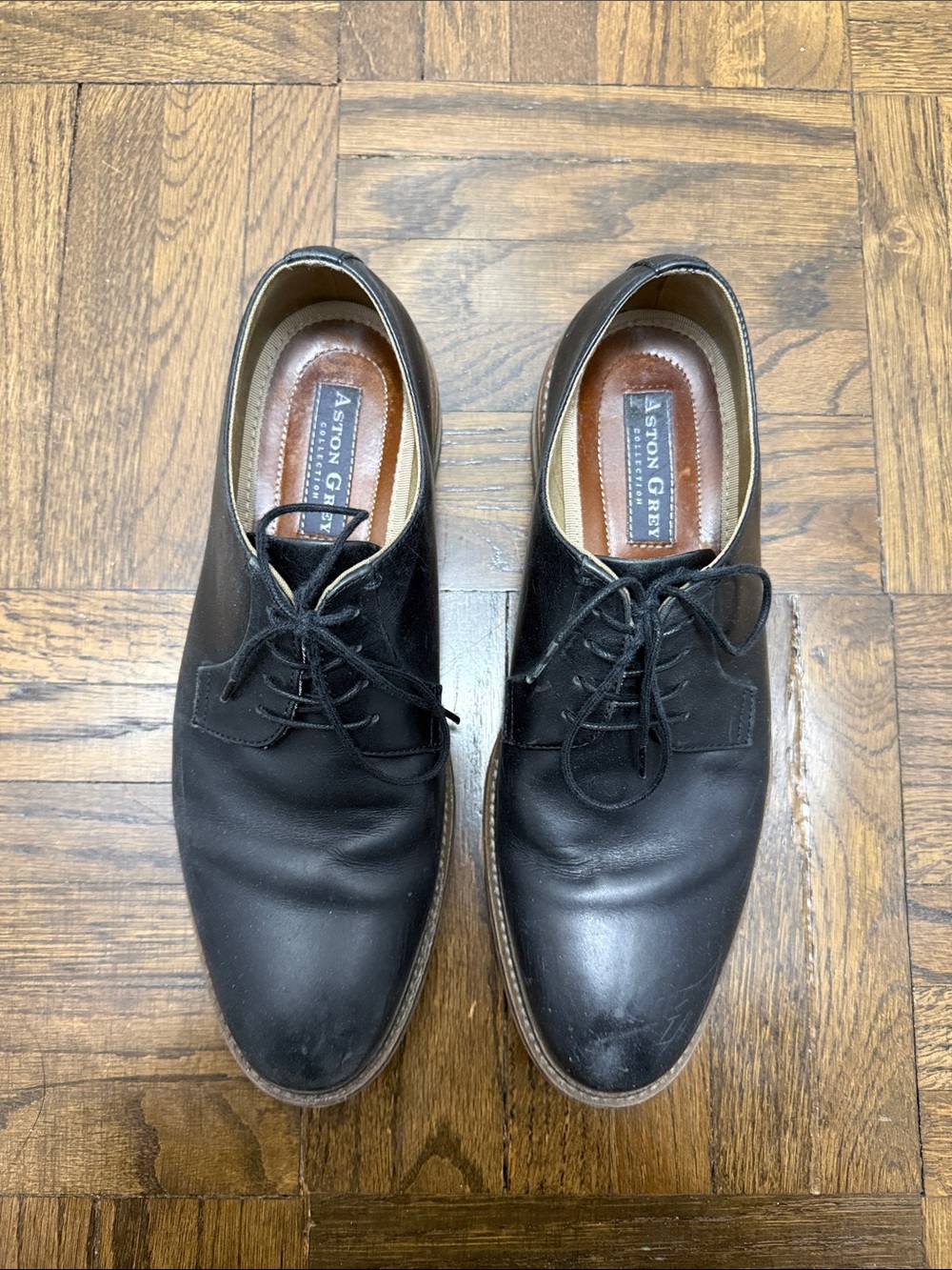 Black Leather Derby Shoes